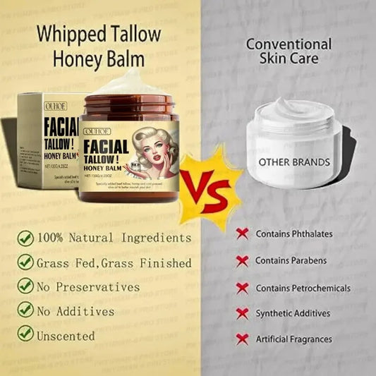 Whipped Beef Tallow Honey Moisturizing Cream