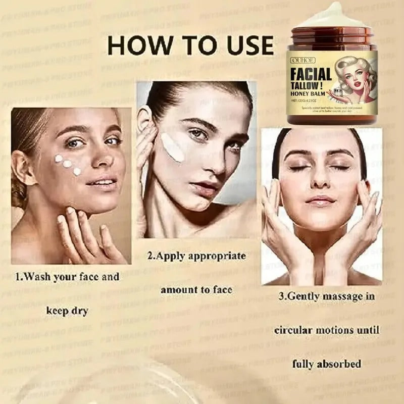 Whipped Beef Tallow Honey Moisturizing Cream