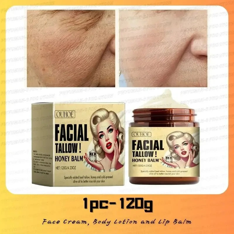 Whipped Beef Tallow Honey Moisturizing Cream